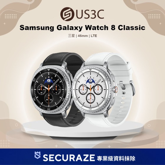 二手 Samsung 三星 Galaxy Watch 8 Classic SM-L505F 46mm LTE〈錶帶顏色隨機〉 — USD 二手3C商城