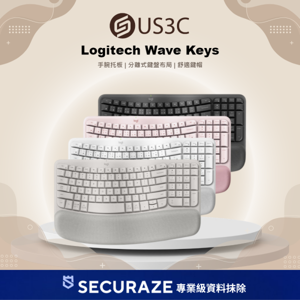 Logitech 羅技 Wave Keys 人體工學鍵盤 無線鍵盤