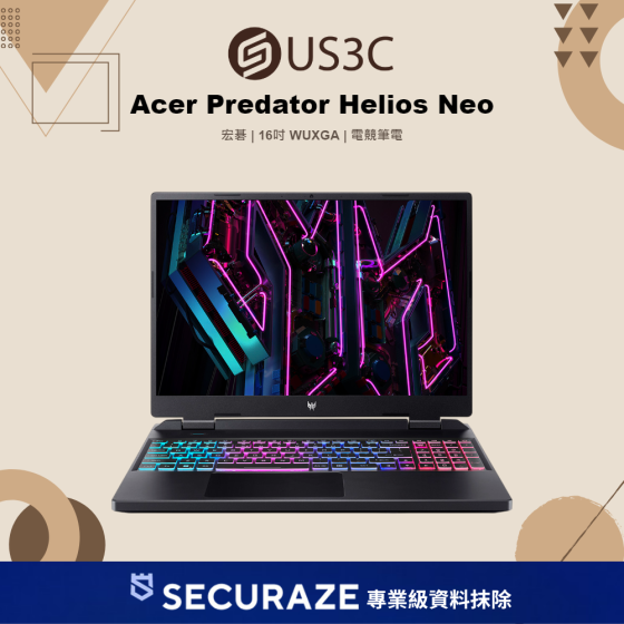 二手 Acer 宏碁 Predator Helios Neo PHN16-71-56ZU 16吋 i5-13500HX 16G 512G RTX 4060 8G — USD 智選嚴選